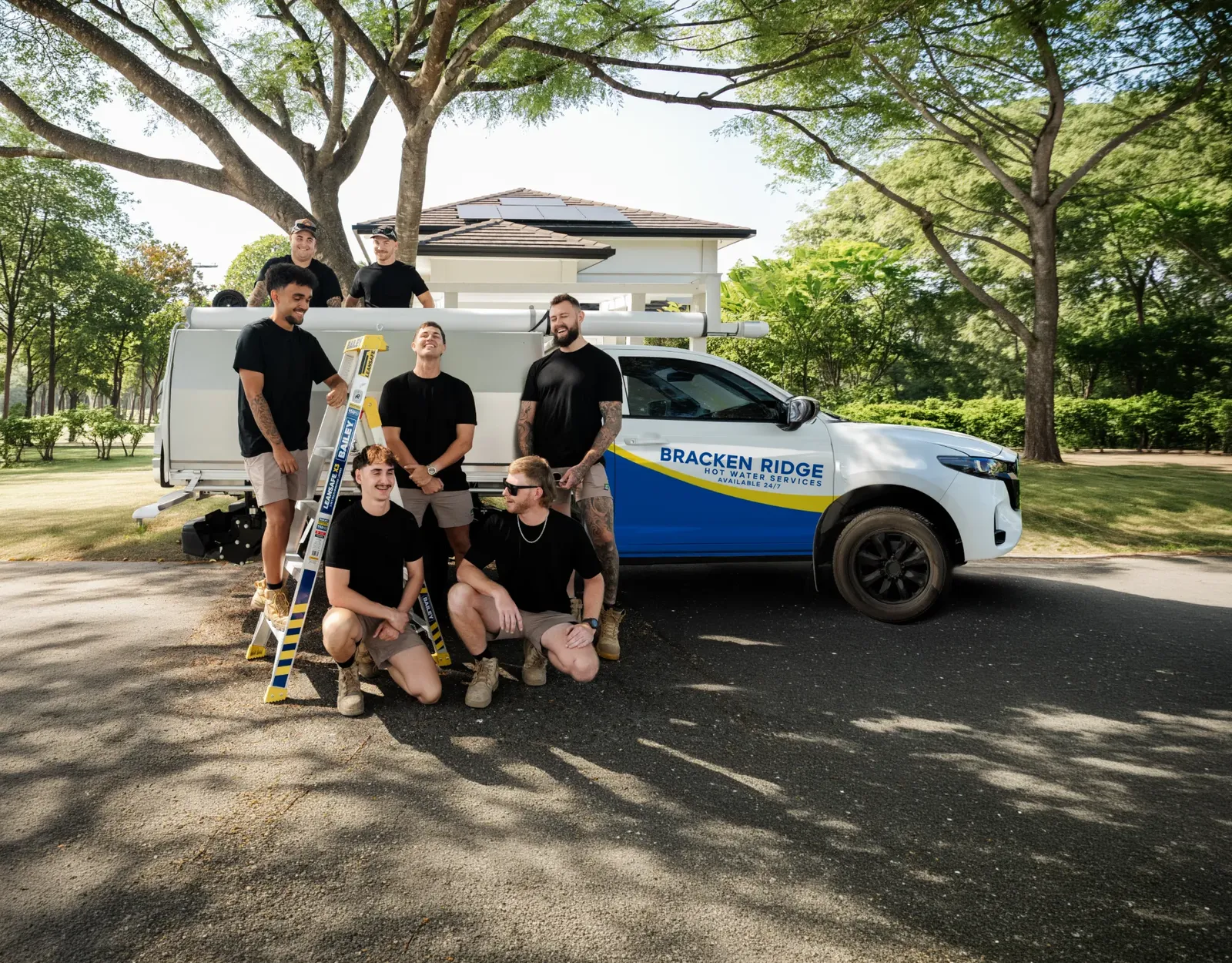 Bracken Ridge Hot Water Services team and ute